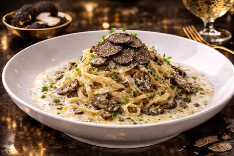 Fettuccine con porcini e tartufo