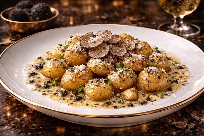 Roasted potatoes with Parmesan and truffle oil